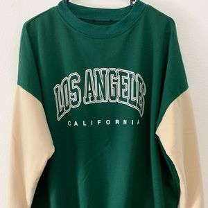 Los Angeles LA Two Tone Green and Gold Sweatshirt